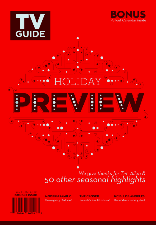 tv guide Holiday christmast magazine design