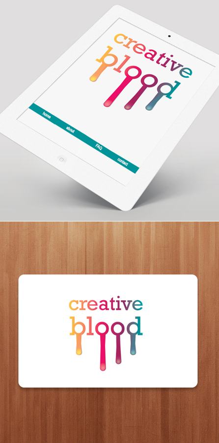 creative blood paint ink rainbow spectrum logo identity dog
