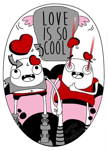 milkyhead valentines day Love air robot laser happy monster bywonderland special heart