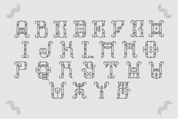 typeface design medieval middle age knight christ Armor Wars Pope serif handset font king britain victoria