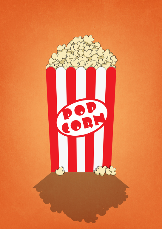 popcorn orange Retro vector