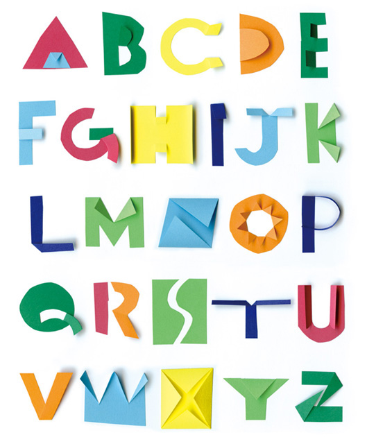 paper simple collage colorful pop cut out bend alphabet animal Christmas flower