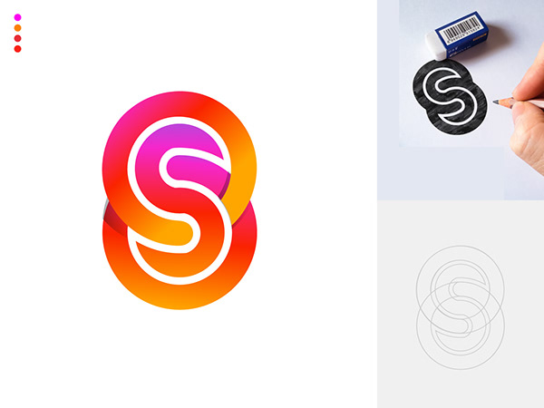 3d colorful S Logo Design