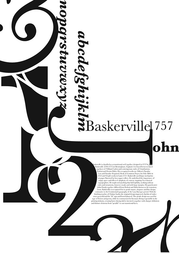 type poster font Baskerville composition typography   Layout intricacy  