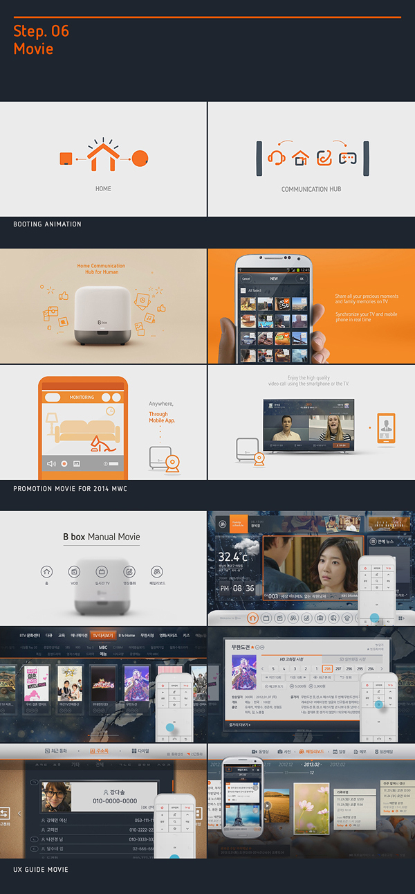 PlusX branddesign ui design SK Telecom B BOX brand experience design set top box product