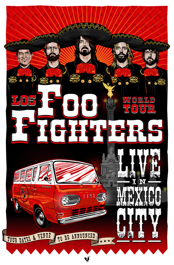 foo fighters gig poster mexico live show World Tour rock