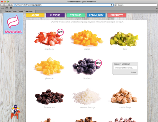 frozen yogurt  graphic design web site Ross Connard