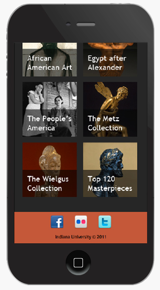 art museum mobile iphone Web design