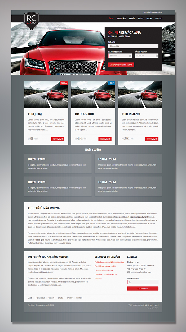 car Website template web webdesigner reservation web