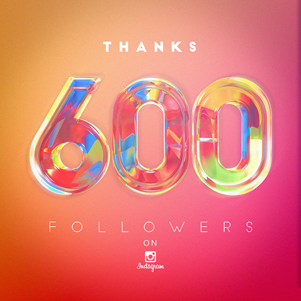 600 Followers on Instagram on Behance