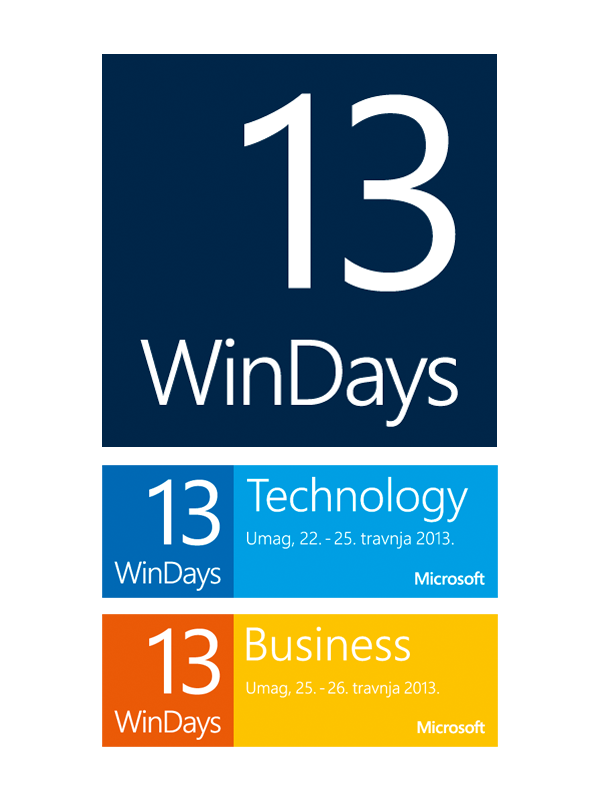 Microsoft WinDays13 conference identity Event summit microsoft design language tiles windows phone Windows 8 metro ui design