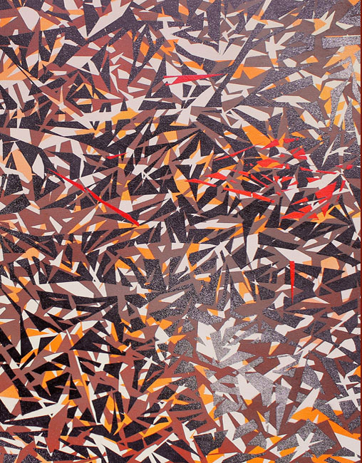 superflu avantgarde contemporary gallery design canvas red orange brown abstract spraypaint stencil Urban print