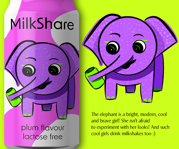 MilkShare. Characters for packaging. Illustration