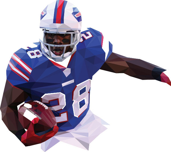 C. J. Spiller Buffalo Bills Running Back sports nfl football faceted Triangles abstract player athlete Buffalo New York NY