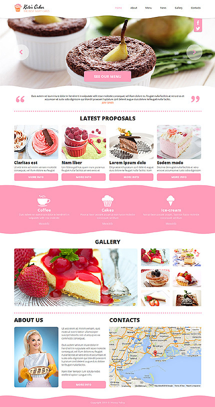 cake shop Website Design joomla Theme template