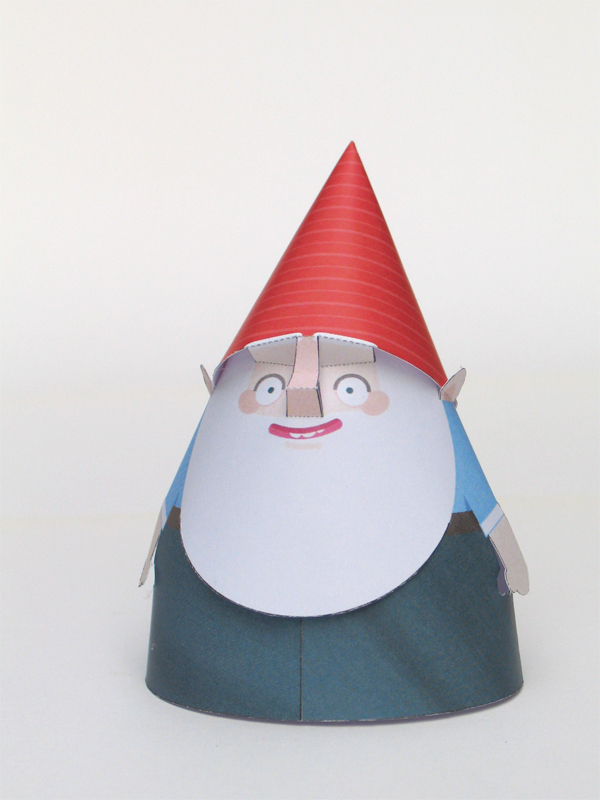3eyedbear paper toy gnome craft design