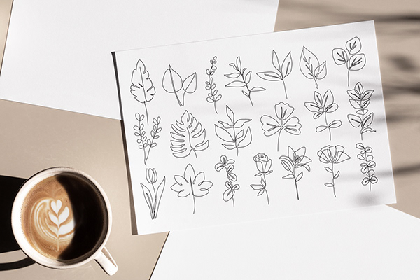 One line plant clipart
