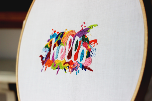 lettering Embroidery stitching design cotton thread