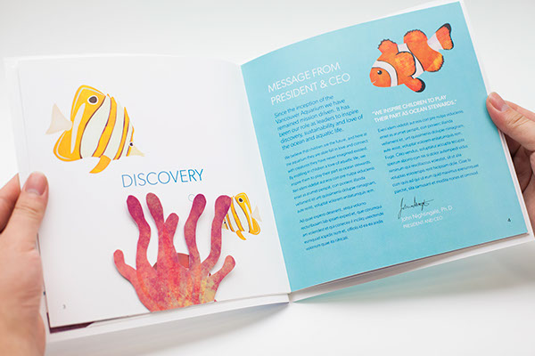 annual report aquarium pop-up book applied arts GDC