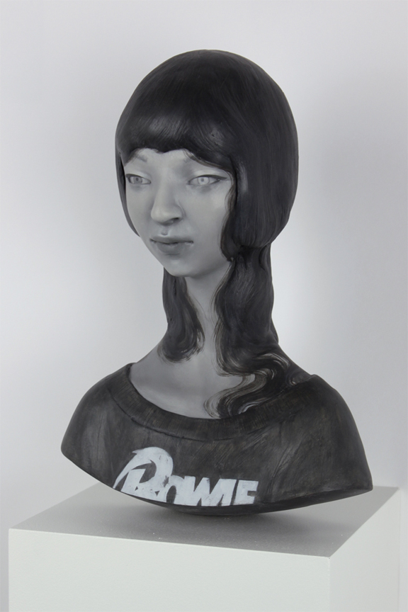 Adobe Portfolio sculpture bust ceramic sculptor david bowie david Bowie tribute woman art contemporary gosia gosia sculpture prisma Collective  Exhibition  achromatic