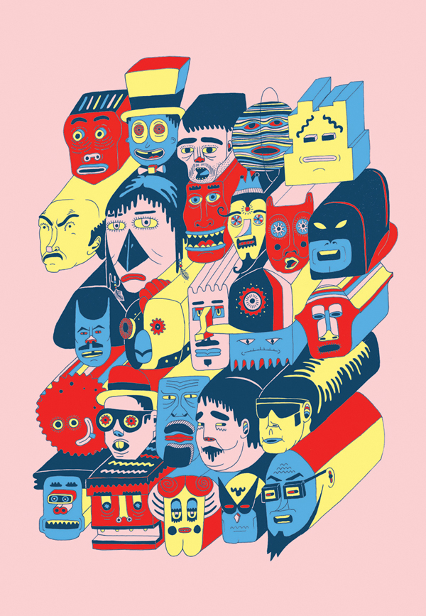 comicon Adult Swim color colorful characters handdrawn weird psychadelic strange odd faces bright Playful