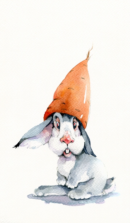 watercolor rabbit ILLUSTRATION 