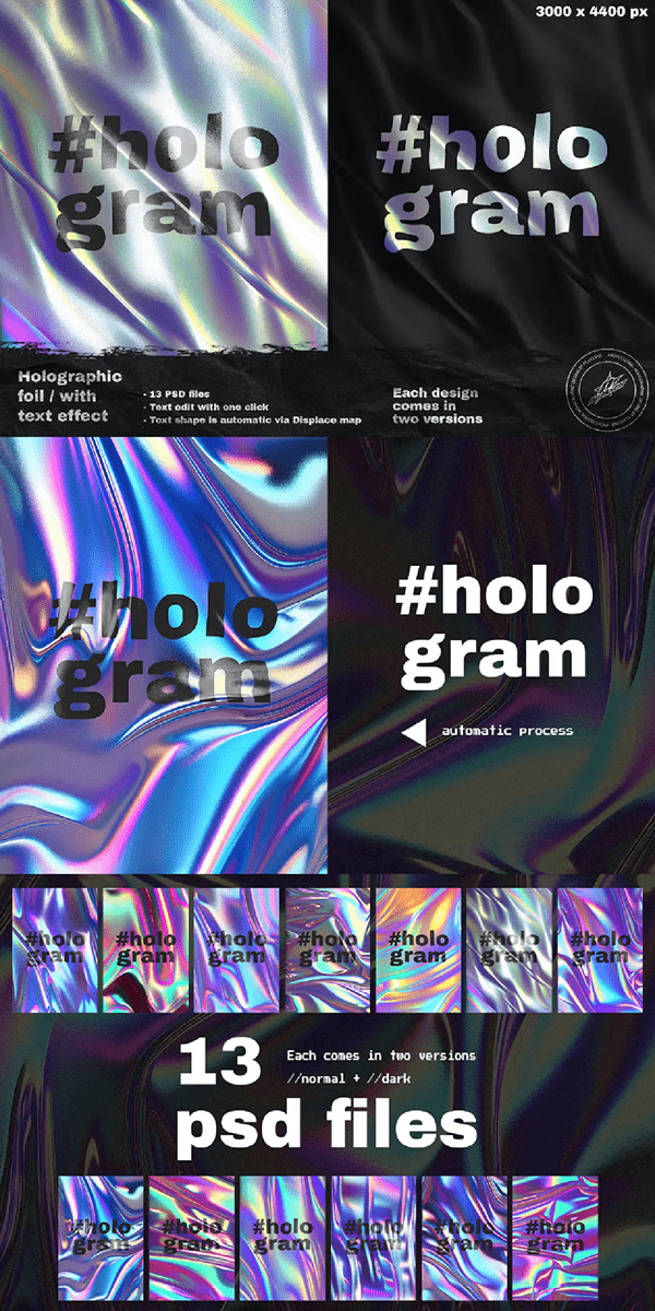 Holographic Foil with Text Effect