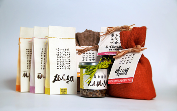 organic food tamara pesic lettering package design 