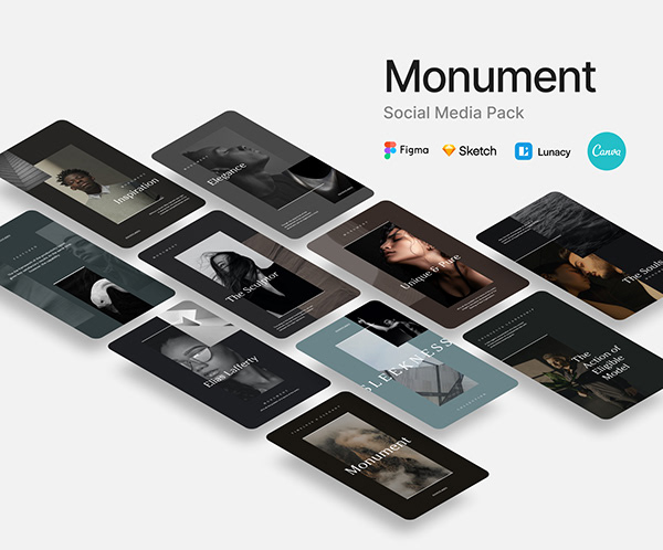 MONUMENT/ Social Media for Canva, Figma, Sketch,
