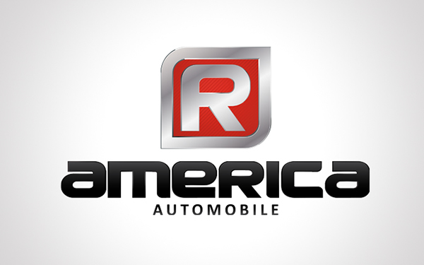 logo automotive   dealership identity red chrome slate 3D texture