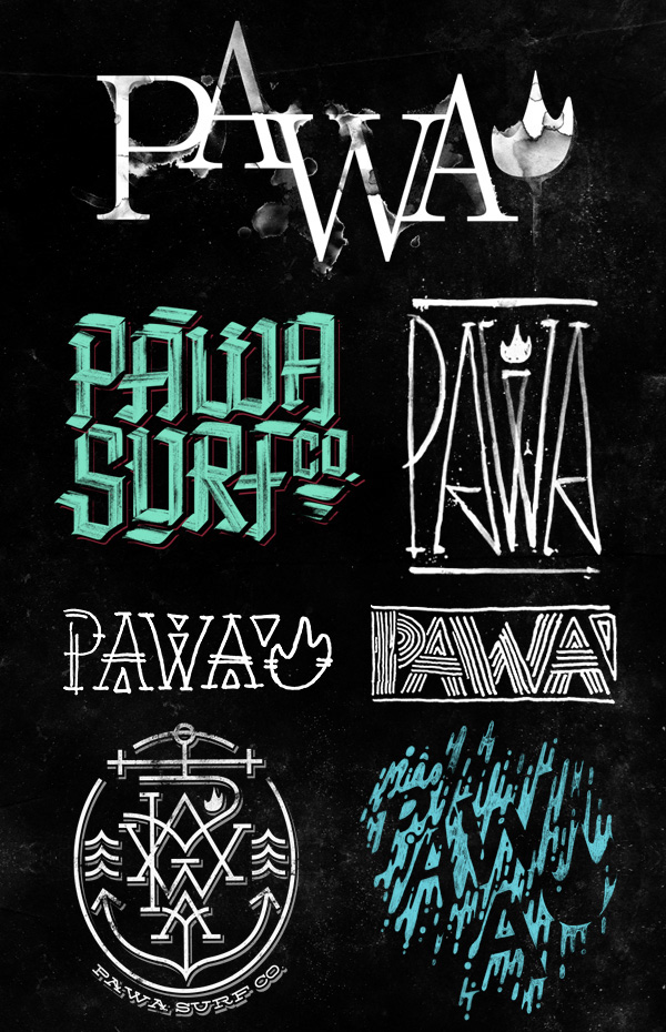 Surf t-shirts pattern print pawa Clothing boardshort Logotype type Treatment