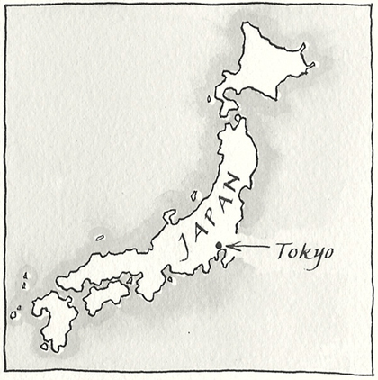 illustrated map  Custom map Sushi tokyo pen and ink ink wash