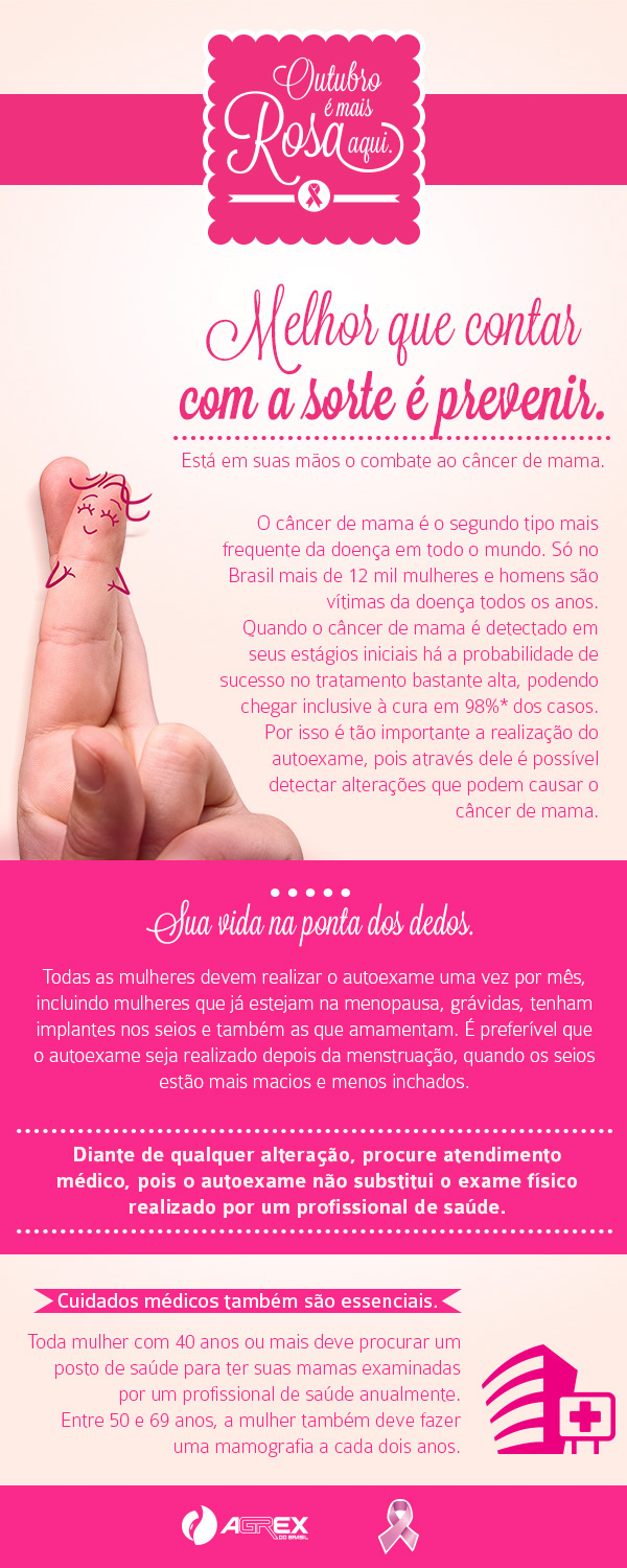 cancer de mama Agrex do Brasil outubro rosa