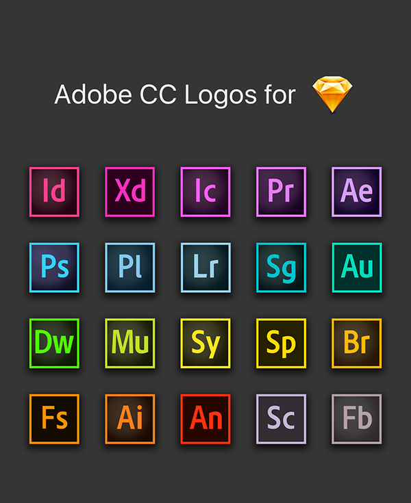 Adobe CC Logos for Sketch
