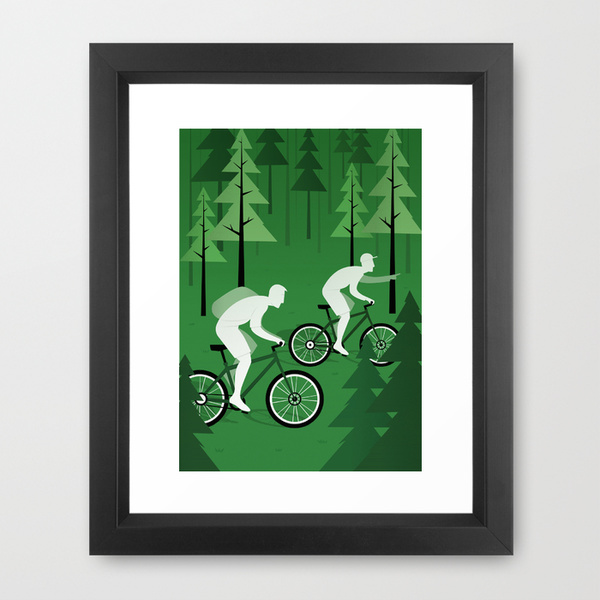 woods Cycling deer bear green forest mountain biking