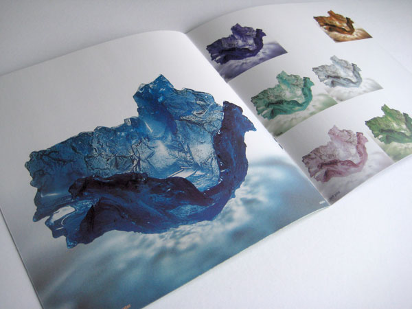 Amanda Brisbane Glass artist sand cast glass artist glass brochure design embossing folder WALLET