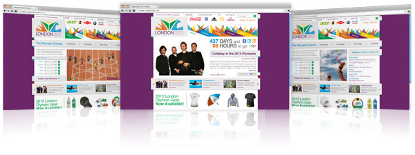 Olympics color vibrant Web UI ux grid London content mock up