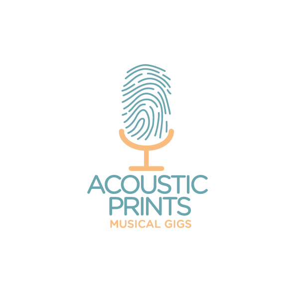 logo branding  design music open mic mic fingerprint Illustrator Digital Art 