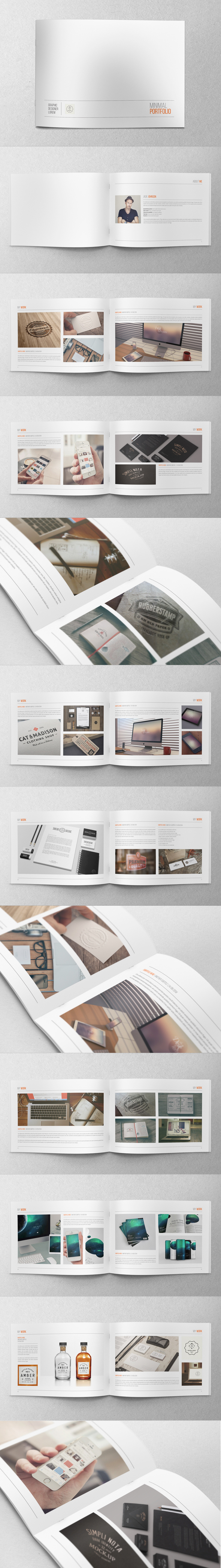 minimal portfolio template Hipster modern simple White brochure