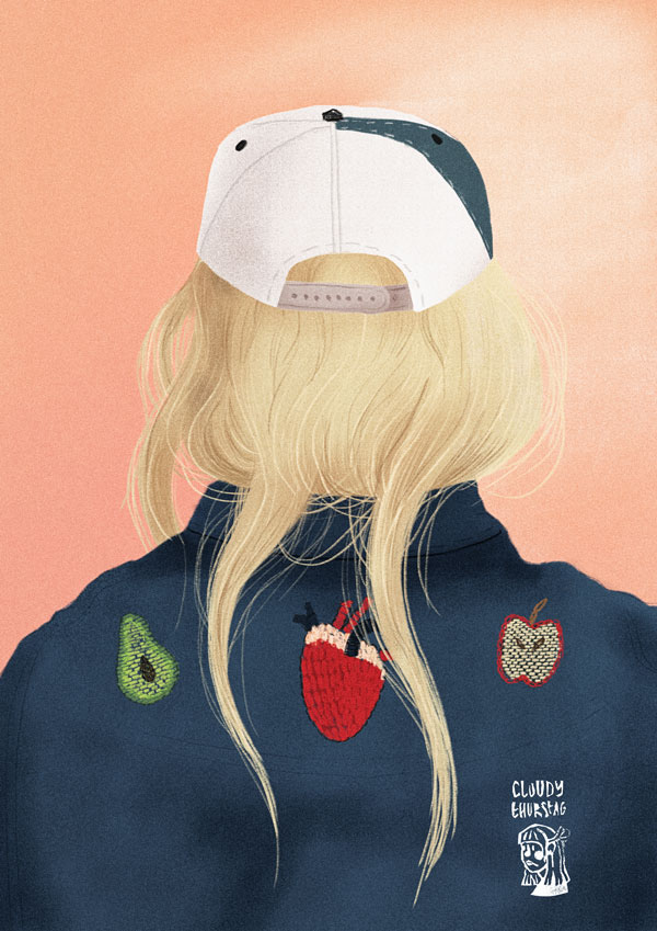 cloudythurstag Fashion  JeansJacket patches stiching Embroidery lond baselball cap heart avocado