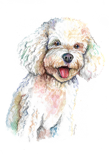 watercolor dogs portraits