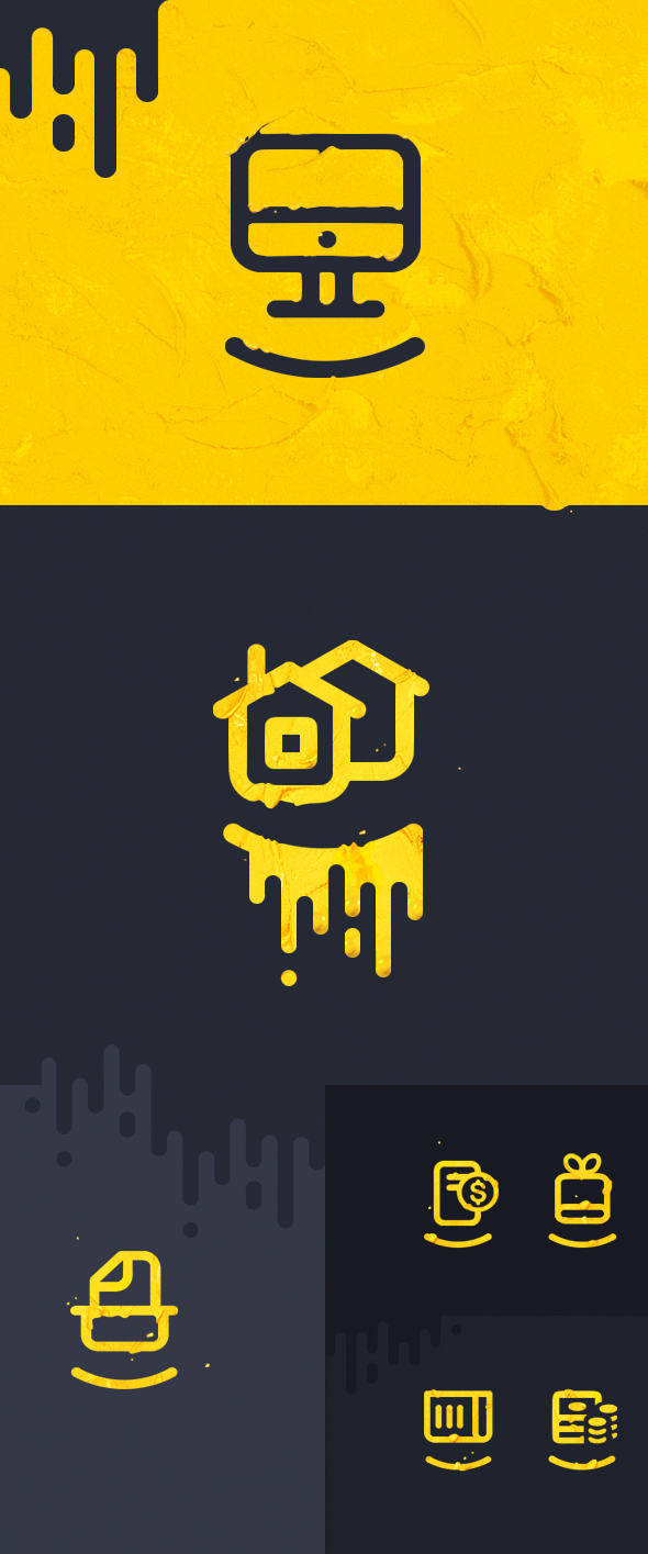 creation paper Web site design gold flat yellow paint Icon icons sketch creative smiley smile