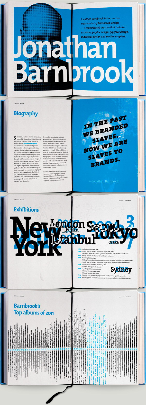 D&AD the typographic circle Pentagram brief student Awards winner best of year book Airside Barnbrook a2/sw/hk circular publication