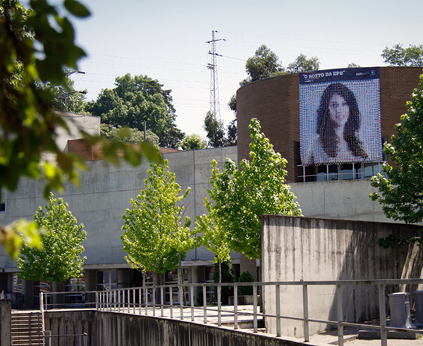 mosaic  school Students teachers billboard outdoors Braga Portugal geiras composition