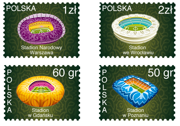 postage stamp euro Euro2012 football