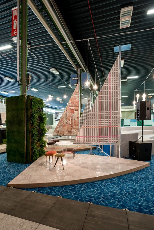 architecture cardboard cersaie Exhibition  graphic design  Guinness World Record Sail Stand stand design Style