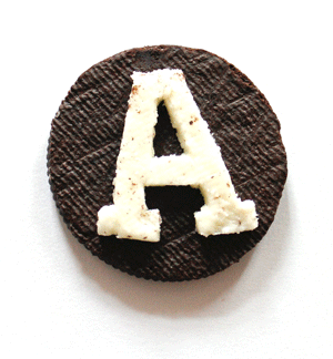 Oreos cookies letters alphabet slab serif gif people