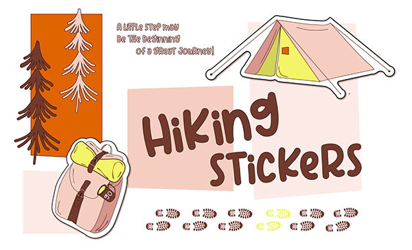 Hiking and trekking stickers