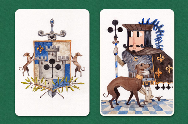 Playing Cards cards watercolor cards deck queen king jack ace