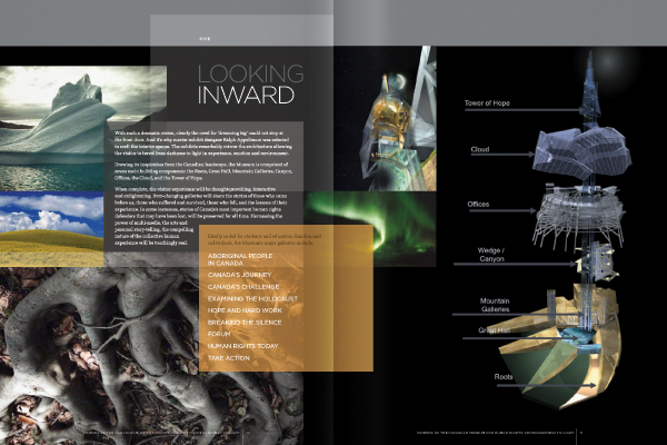 canadian museum for Human rights brochure concept Layout Capital campaign darkness to light